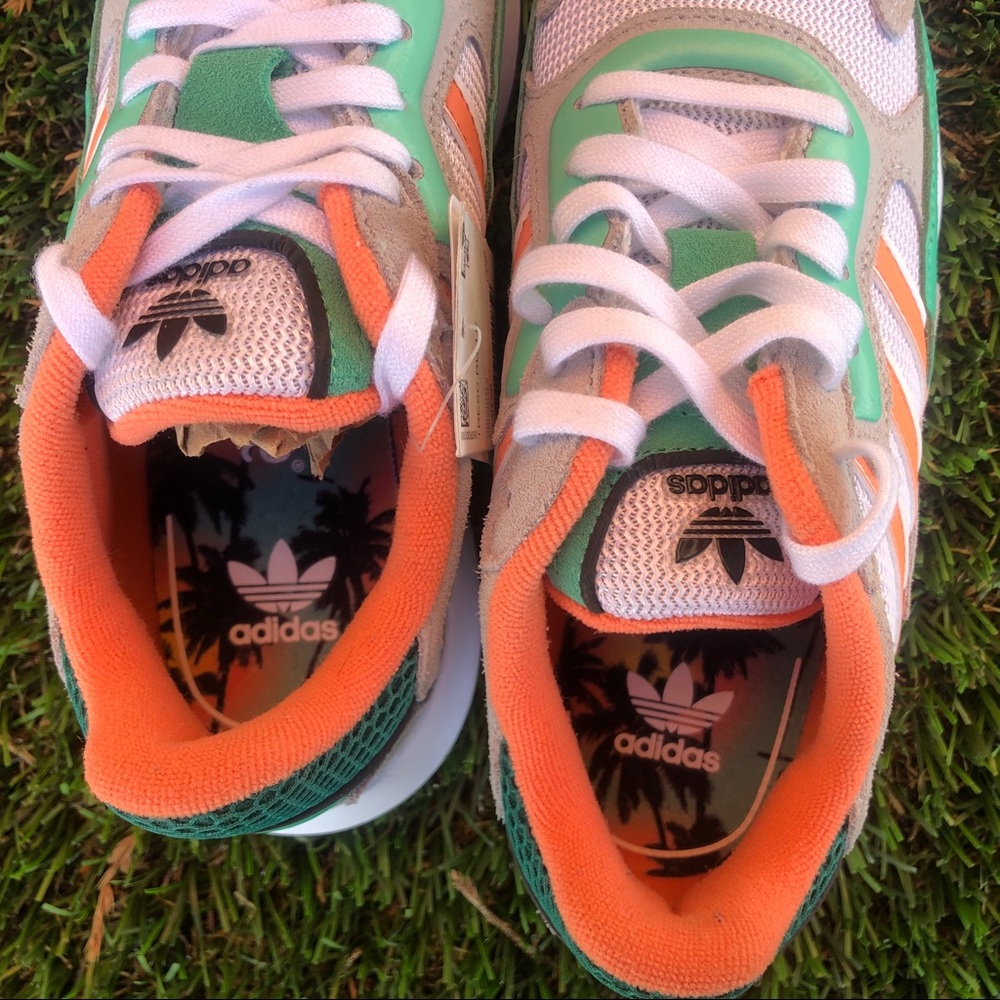 adidas Sunset Blaze/Green/Orange shoes size 2.5 - Picture 7 of 7